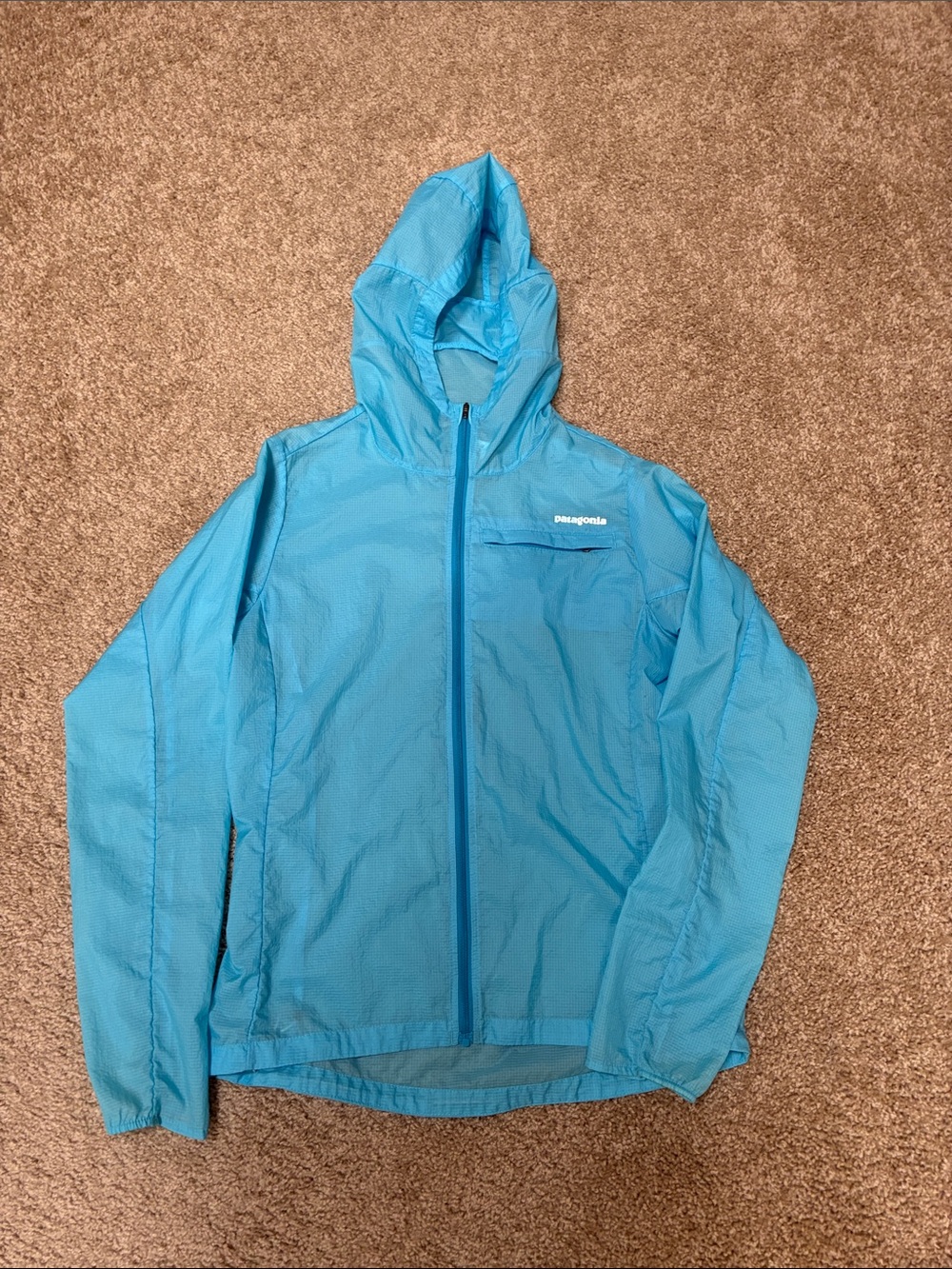 Patagonia Turquoise Hooded Windbreaker Jacket Size XS